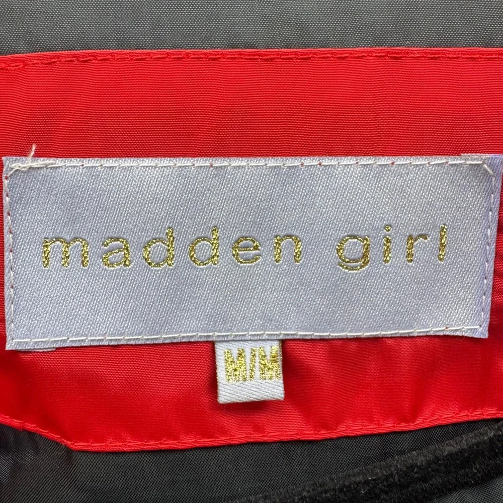 Madden Girl Kids Red‎ Puffer Coat Sherpa Lined Hood Winter Jacket Size M
